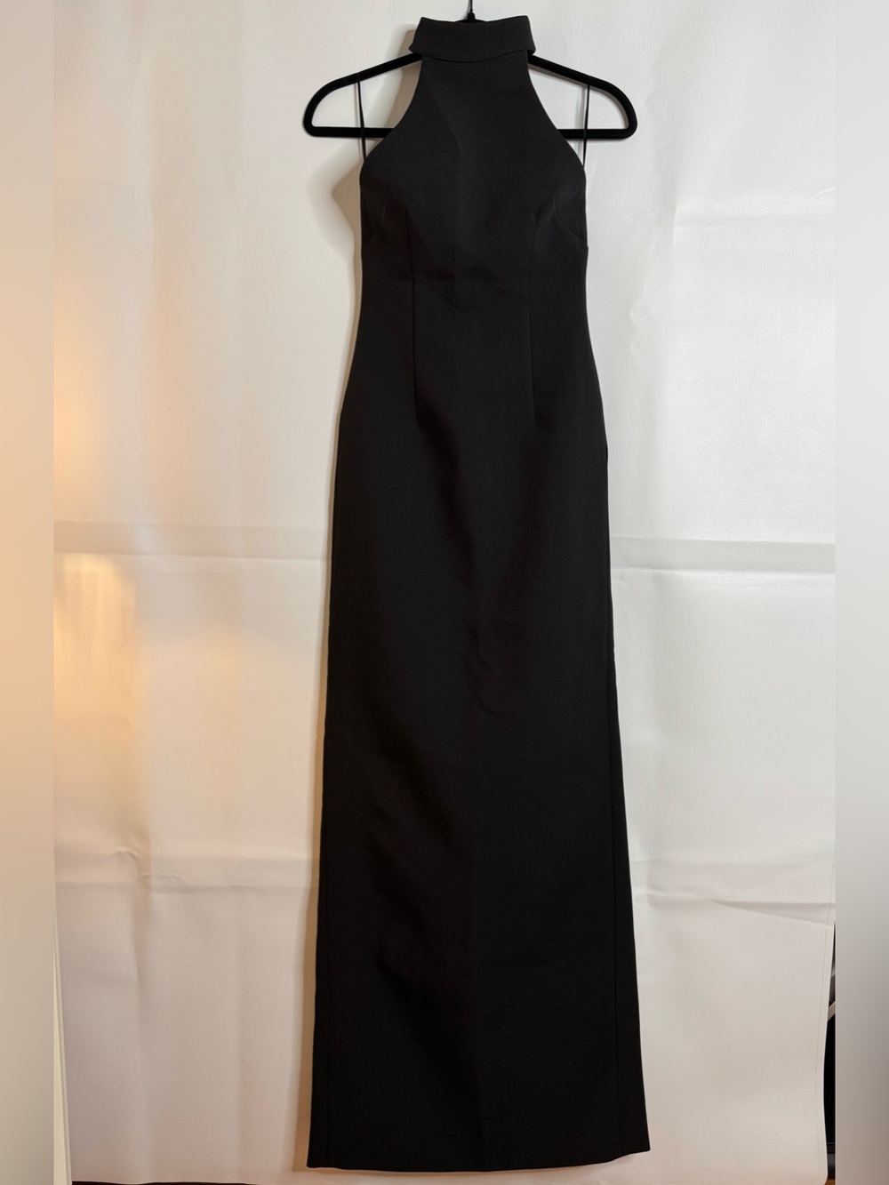 Sleek Black Halter Maxi Dress